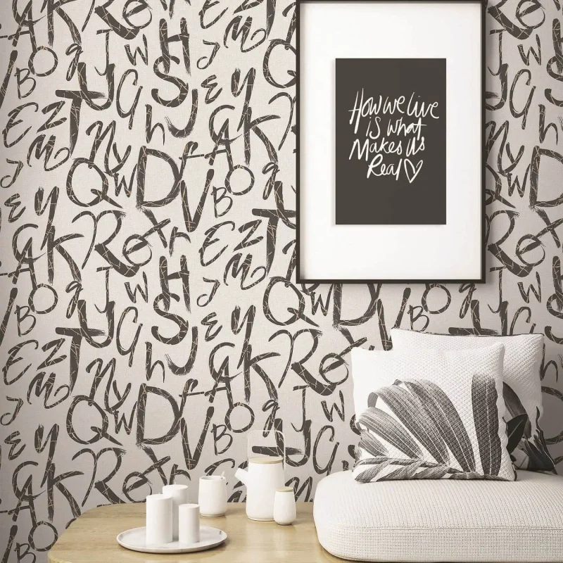 4702 Series | Modern Text Pattern | ADAWALL WALLPAPER NIGERIA